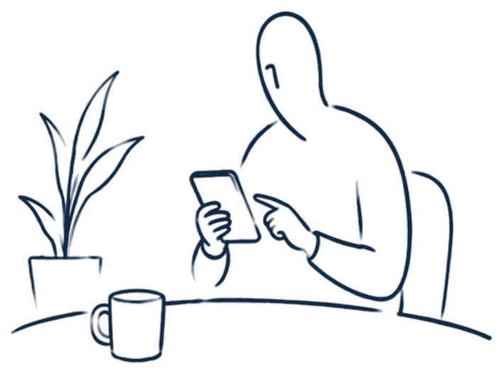 Illustration of someone searching for care using eUKarea